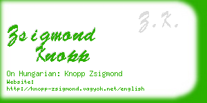 zsigmond knopp business card